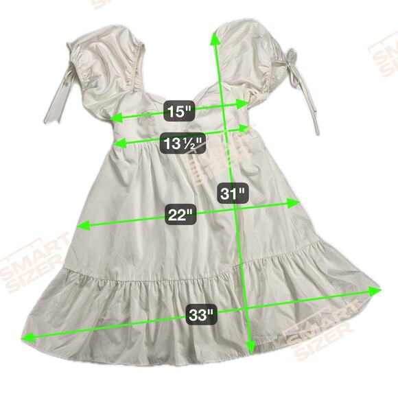 Amanda Uprichard Sicily Ruched Smocked Fit and Flare Mini Dress White Size M - Picture 14 of 16